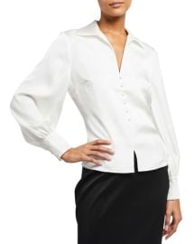 Longsleeve V Neck Blouse by at Badgley Mischka