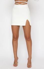 Loose Ends Mini Skirt White  124 at White Fox