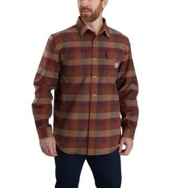 Loose Fit Heavyweight Flannel Long-Sleeve Plaid Shirt Carhartt Reworked at Carhartt