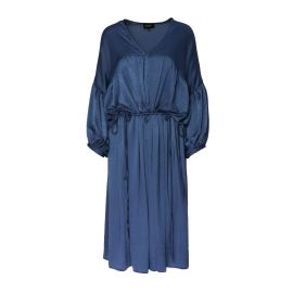 Loose Navy Dress With Double Drawstring Waist at Wolf and Badger