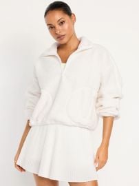 Loose Sherpa Quarter-Zip Pullover at Old Navy