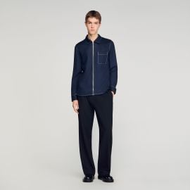 Loose-fit zip-up shirt at Sandro