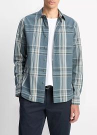 Lorimer Plaid Button-Front Shirt in Long Sleeve at Vince