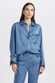 Lorina Shirt With Piping - UltramarineNavyEcru Derek Lam at Derek Lam