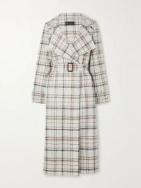 Loro Piana Bille checked belted linen trench coat at Net a Porter