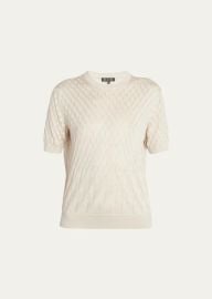 Loro Piana Takao Cashmere Open-Knit Crewneck - at Bergdorf Goodman