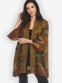 Lotus Paradise Silk Kimono Jacket CITRON CLOTHING at Citron
