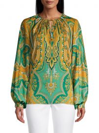 Lou Paisley Long-Sleeve Blouse at Saks Fifth Avenue