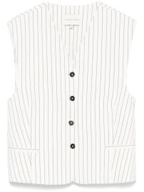 LouLou De Saison Striped Waistcoat White at Farfetch