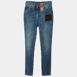 Louis Vuitton Blue Denim Monogram Patch High Waist Jeans S Louis Vuitton The Luxury Closet at Louis Vuitton