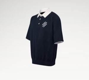 Louis Vuitton Embroidered Short Sleeved Cotton Blend Polo Shirt at Louis Vuitton