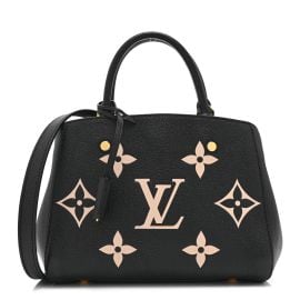 Louis Vuitton Empreinte Monogram Giant Montaigne BB Black Beige 1850815 FASHIONPHILE at Fashionphile