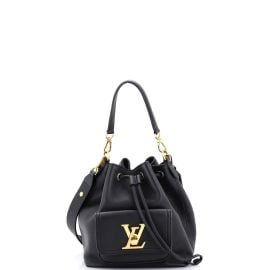 Louis Vuitton Lockme Pocket Bucket Bag Leather Black 3720501 at Rebag