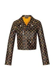 Louis Vuitton Monogram Printed Leather Biker Jacket 1A4Z18 eBay at eBay