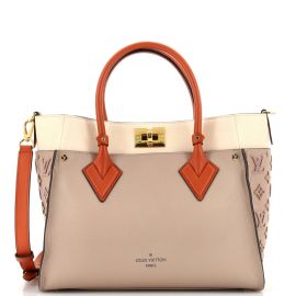 Louis Vuitton On My Side Tote Monogram Tuffetage Leather MM Neutral 27471816 at Rebag