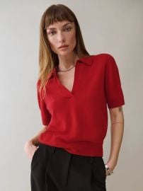 Louise Cashmere Polo Sweater at Reformation