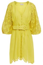 Louise belted broderie anglaise linen mini dress at The Outnet