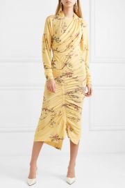 Louise ruched floral-print stretch-crepe dress at Net A Porter