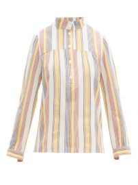 Loula striped cotton-crepe blouse at Matches