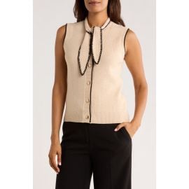 Love By Design Arielle Tie Front Sweater Tank in Sand Heather/Black at Nordstrom Rack at Nordstrom Rack