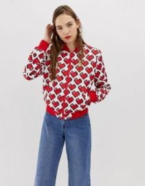 Love Moschino allover heart print bomber jacket   ASOS at Asos