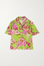 Love Parade printed silk twill shirt by Gucci at Net a Porter