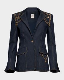 Love Token Danicka Embellished Denim Blazer at Neiman Marcus