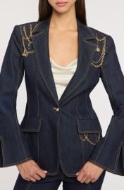 Love Token Danika Chain Denim Blazer at Nordstrom