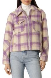 Love Tree Cropped Plaid Shirt Jacket at Nordstrom Rack