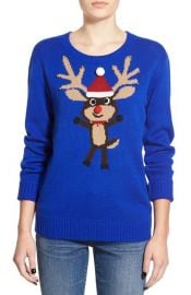 Love by Design Embellished Rudolph Christmas Sweater at Nordstrom