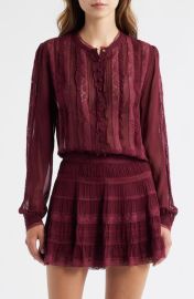 LoveShackFancy Alvynne Lace & Ruffle Detail Button-Up Shirt at Nordstrom