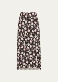 LoveShackFancy Castle Floral Crepe Lace Midi Skirt - at Bergdorf Goodman