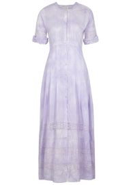 LoveShackFancy Edie lilac cotton midi dress - at Harvey Nichols