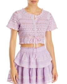 LoveShackFancy Farley Eyelet Crop Top Bloomingdales at Bloomingdales