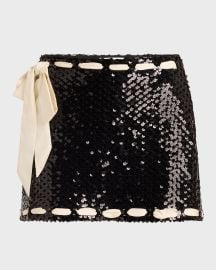 LoveShackFancy Lovina Sequined Mini Skirt at Neiman Marcus