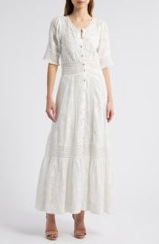 LoveShackFancy Minka Mixed Lace Cotton Maxi Dress at Nordstrom