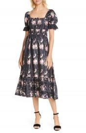 LoveShackFancy Terrence Silk Midi Dress   Nordstrom at Nordstrom