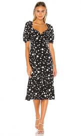 Lovers   Friends Dennis Midi Dress in Black Polka Dot from Revolve com at Revolve