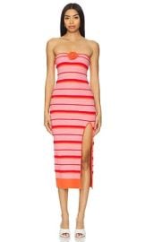 Lovers And Friends Delara Midi Dress In Pink Red Multi at Revolve