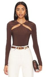 Lovers And Friends Delilah Bodysuit In Espresso Brown at Revolve