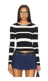 Lovers And Friends Miriam Striped Sweater In Black Cream at Revolve