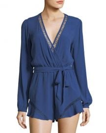 Lovers And Friends Oceanview Long-Sleeve V-Neck Romper at Neiman Marcus