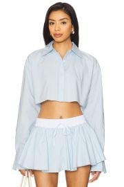 Lovers And Friends Palmer Cropped Top In Baby Blue at Revolve