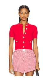 Lovers And Friends Romie Short Sleeve Cardigan In Red at Revolve