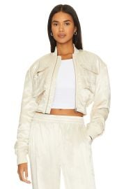 Lovers and Friends Miranda Bomber Jacket in Cream at Revolve