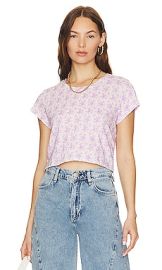 Loveshackfancy Rubin Cropped Tee In Violet Meadow at Revolve