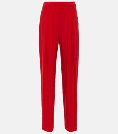 Low-rise pleated tapered pants in red - Norma Kamali at Mytheresa