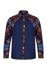 Luca Long sleeve African print shirt ndash at OHEMA OHENE