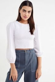 Luca Smocked Long Sleeve Top at Urban Outfitters