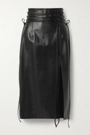 Lucerne Leather Midi Skirt by 16Arlington at Net A Porter